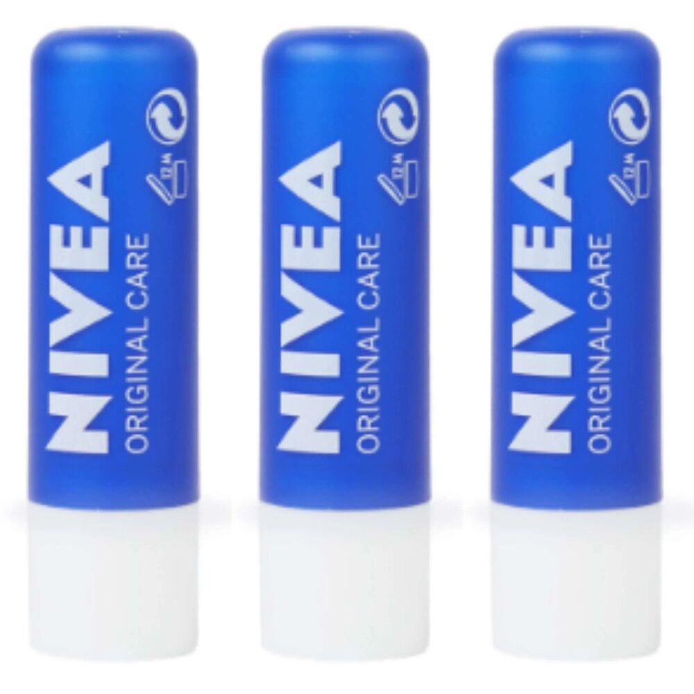 3-PACK Nivea Original Care Lip Balm 5 ml